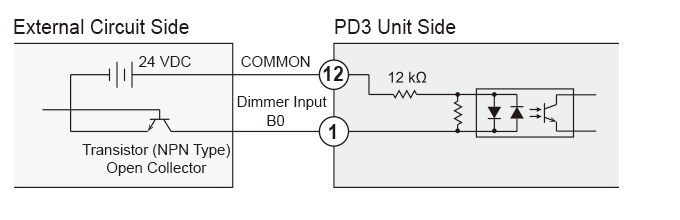 外部触发信号连接例（并行型）　NPN输入机型 漏型（NPN）